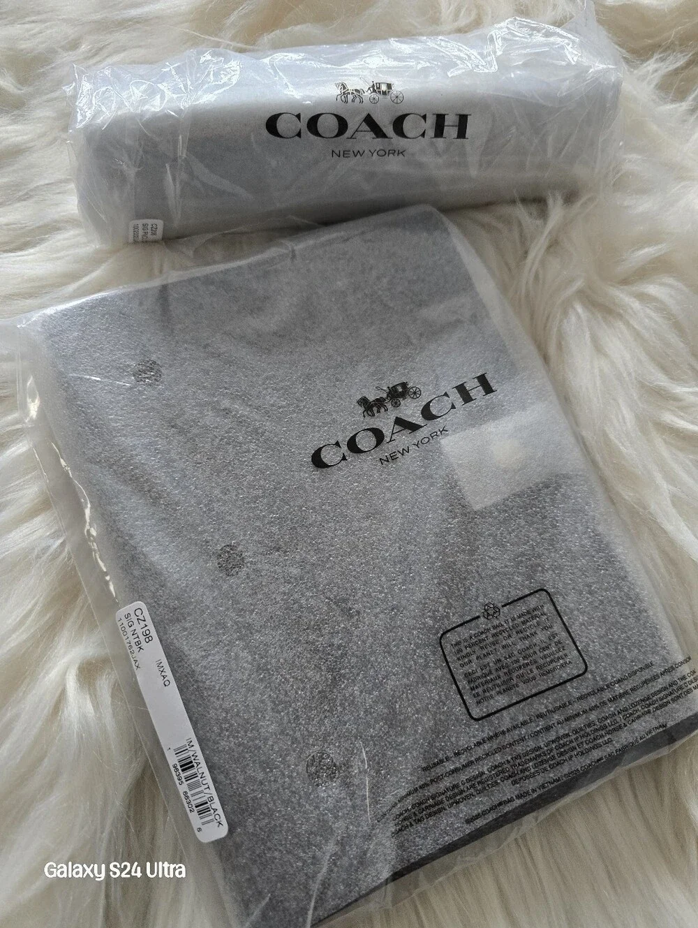 Coach Dark Walnut/ Black Notebook Cover NEW with Pencil Case & Snap Closure